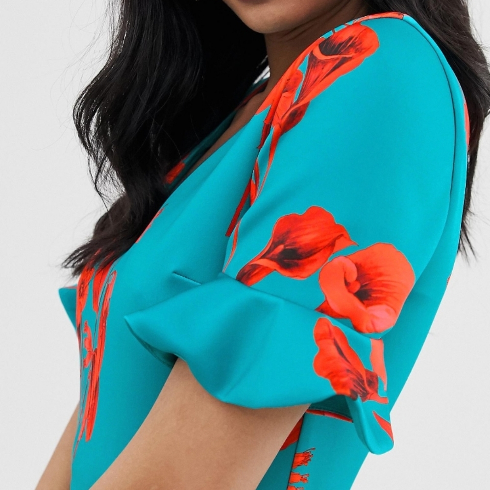 🍒EUC🍒 TED BAKER VIBRANT BLOOM SKATER DRES - Picture 4 of 8